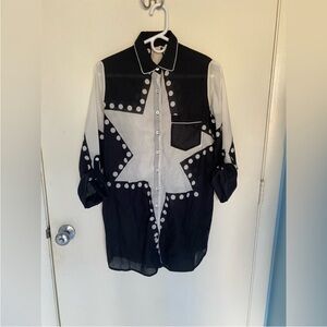 ISO Julia Amory black and white star husband shirt